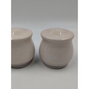 Pfalzgraff Sunrise Pink  Blue Ivory Colored Salt and Pepper Shakers w/Stoppers